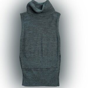 Banana Republic Teal Sleeveless High-Low Tunic Turtleneck Sweater